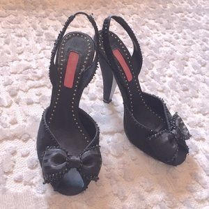 Betsey Johnson | Peep-Toe Slingback Heels w/Bow